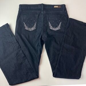 C'est Toi Sparklet Boot Cut Pants Dark Wash Rhinestone Pocket Jeans 13-14 NWT